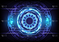 Futuristic Sci-Fi glowing HUD user. Data engineer.