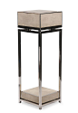 Pillar, CENTRY SILVER, white resin stingray and polished stainless steel frame.: 