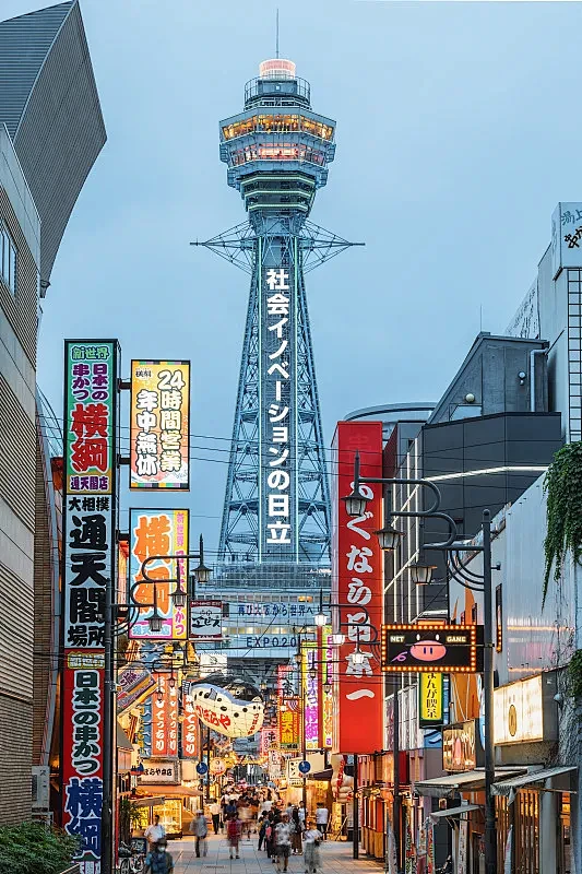 日本大阪通天阁街景图片下载-花瓣网