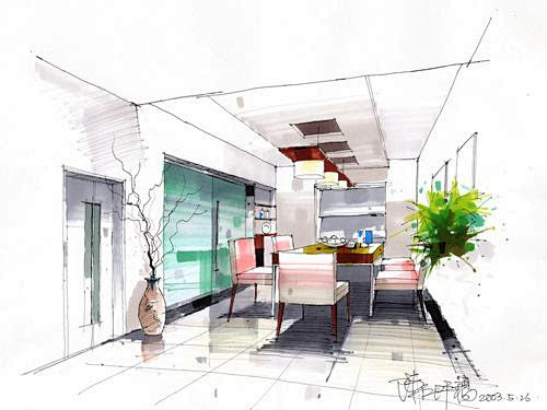 效果手绘，马克笔，室内效果图，设计，手绘，绘画，室内设计，手绘效果图