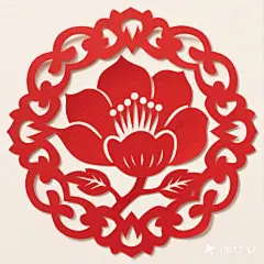 木棉花剪纸纹样图