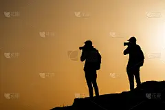 摄影师,山,旅途,专门技术,专业人员,无法辨认的人,仅男人,一个人,云,橙色