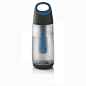 Bop cool, bottle, transparent, glass, rubber, blue: 