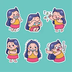 IP 吉祥物 卡通形象 矢量插画 表情包 幼儿园  