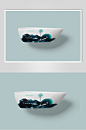 绿色品牌设计陶瓷盘子杯子样机