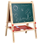大号木制 双面磁性儿童画板支架式可升降写字绘画小黑板白板: 