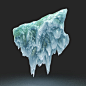 Low poly Curve Ice Spike Cave 230503