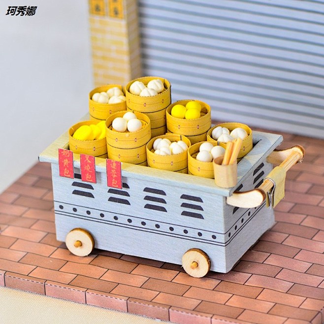 diy小屋中国风手工制作模型港式迷你车仔...