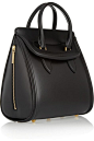 black matte-leather and structured shape of Alexander McQueen&#;39s &#;39The Heroine&#39; tote