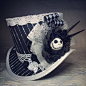 Gothic mini top hat Mini top hat Steampunk Hat Gothic image 1