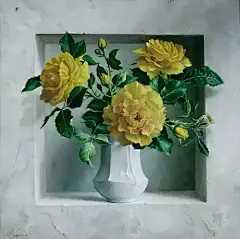 【花卉静物】 作者: 彼得 威哥门兹 （Pieter Wagemans）生于1948年8月11日靠近比利时安特卫普的城市 梅克瑟姆。1964年，15岁时，在安特卫普的皇家美术学院学习。1969年获平面设计和插画的学士文凭。之后，他便作为一个自由职业插画家和设计师，在各出版社工作了数年，这些都是他的作品。很惊叹！！！

