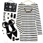 A fashion look from October 2014 featuring striped sailor shirt, pointed toe pumps and leather shoulder handbags. Browse and shop related looks.