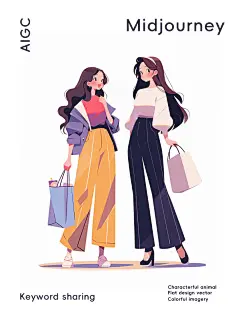 咒语分享✨UI扁平风电商插画和闺蜜逛街 - 小红书