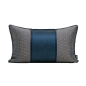 藝品|新中式抱枕现代样板房间蓝色暗纹机理皮拼接靠垫靠包腰枕-淘宝网