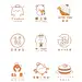 甜品 饮品logo设计合集奶油色系可爱风格