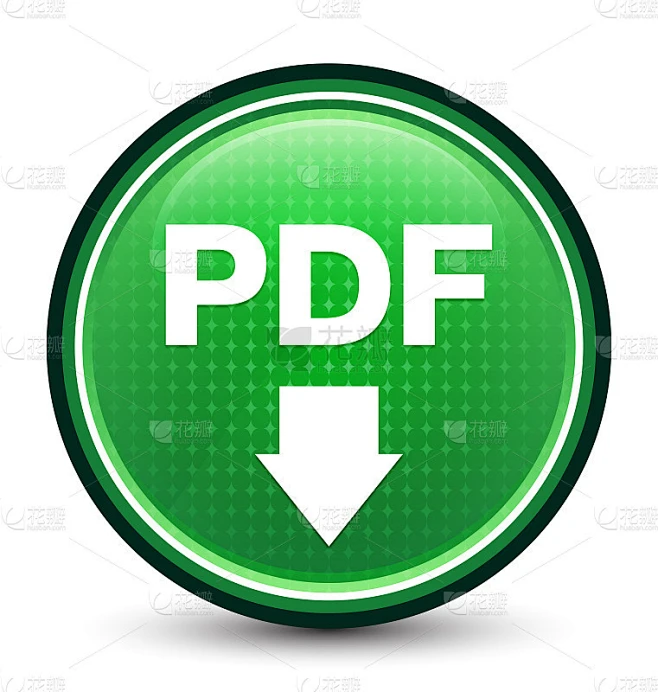 PDF下载图标光泽闪烁绿色圆形按钮素材-花瓣网