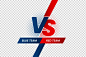 Versus duel headline, battle red vs blue team frame, game match competition and teams confrontation isolated Premium Vector
