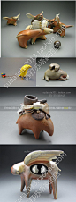 171张憨态可掬的陶瓷小动物摄影图片 妖怪精灵CG设计参考陶器泥塑-淘宝网
