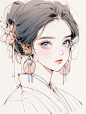 插画人物线稿参考图集 卡通插画原画设计素材 游戏美术资源-淘宝网