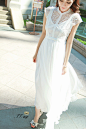 2012新款裙子韩版女装蕾丝短袖长裙连衣裙礼服裙拖地裙伴娘裙