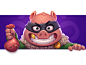 Pig Thief cute children artwork wild colorful gambling game symbol slot illustration mask tooth coins gold thief design character art animal