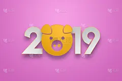 创意背景，2019新年快乐。五颜六色的设计。数字贺卡的设计。灯光背景上的2019数字横幅。副本的空间