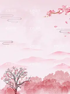桃花背景  - 源文件下载【酷图网】粉色,桃花,中国风,背景,素材