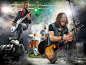 Rock band performs on stage. Guitarist, bass guitar and drums. by Roman Voloshyn on 500px