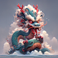 卡通萌萌的中国龙