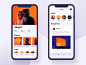 Orange Storm：Music App Friend's Profile ui，iphone x orange color music profile card ios app
