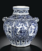 其中包括图片：(#3151) AN IMPORTANT BLUE AND WHITE 'DAOIST IMMORTALS' JAR, GUAN YUAN DYNASTY