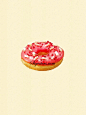 美食的世界 大师手绘复古水彩 甜甜圈