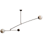 Brass and Alabaster Mobile Chandelier by Glustin Luminaires For Sale at 1stDibs