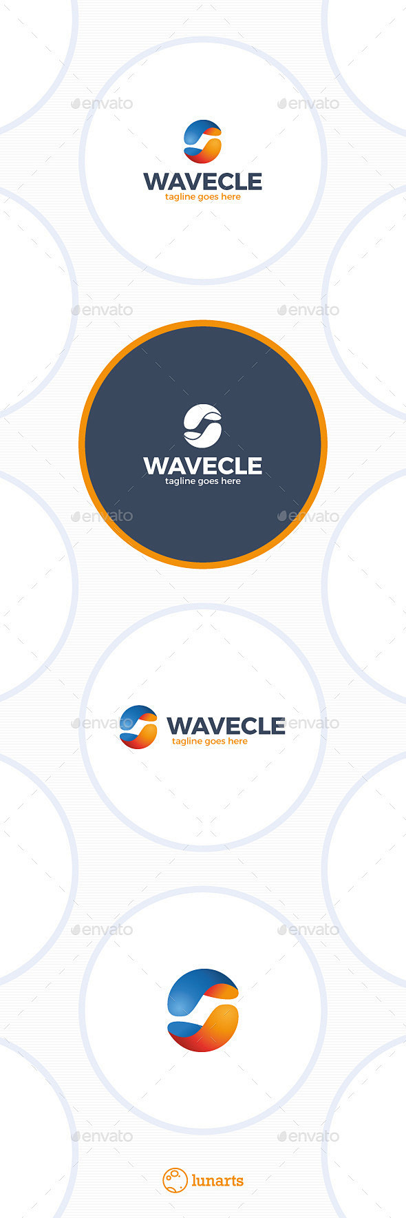 媒体浪潮标志-圆-抽象标志模板Media Wave Logo - Circle - Abstract Logo Templates抽象、水 ...