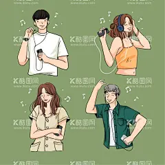 人物插画   - 源文件下载【酷图网】听音乐,人物插画,手绘插画,手绘人物,插画人物,插画,人物,卡通人物,手绘女孩,手绘男孩,女孩插画,表情包,表情人物,表情,烹饪,厨房,做饭,角色,学生,家庭,一家四口,餐厅,餐饮,午餐,一家三口,野炊,烧烤,家庭日,扁平化人物,儿童,老师,工作,工作人员,商务人士,神父,美女,爸爸,