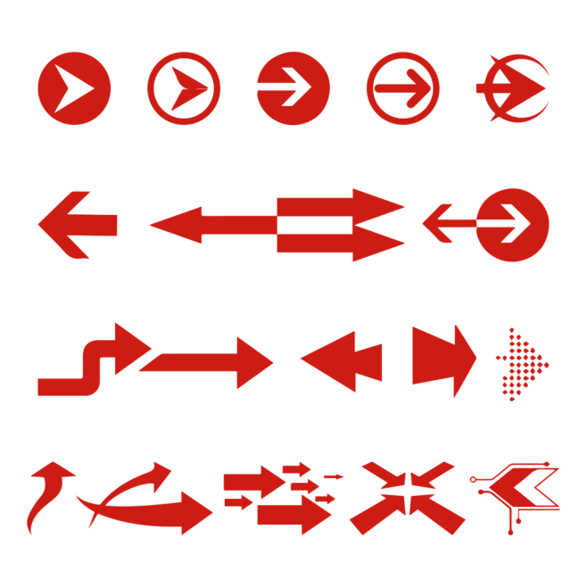 矢量几何箭头图标方向素材装饰指向_408...
