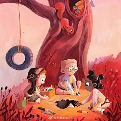 插画师Julia Prokhotskaya
充满童趣的一组插画，有股回到童年嬉戏打闹的感觉

#插画分享##儿童插画##插画##procreate##艺术##水彩#儿童插画超话 ​​​​