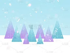 冬天-新年快乐。冬季蓝色背景的雪花和雪花。贺卡与空白书写空间