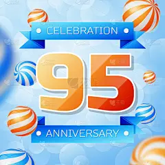 Realistic Ninety five Years Anniversary Celebratio