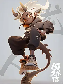 白无常ai美术‖龙人 三视图 角色设计