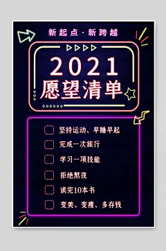 2021愿望清单春节创意海报