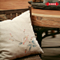 伶俐柠檬60001原创设计棉亚麻布艺茶室布置手绘中国风抱枕靠垫套