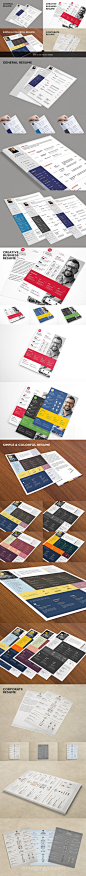 视觉设计师程序员IT工作者求职信简历PSD模版 Massive Designer Resumes Bundle :  