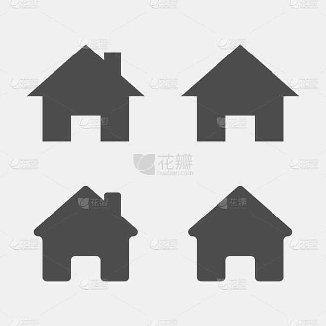 首页图标集。回家的标志象征.