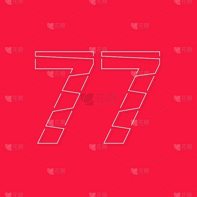 77号，线性描边字体。现代时尚，创意风格设计。用于标识、品牌标签、设计元素、企业标识、应用等。İ溶胶
