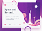 Space and Beyond ! rocket crypto banner slider web landing design ui icon illustration page