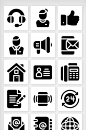 黑白简约手机APP通讯录沟通联系邮件网页图标
