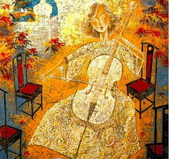 安霓霓采集到插画(李守白重彩旗袍画)