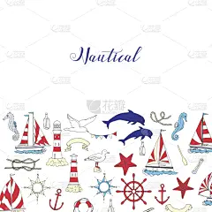 船,背景,帆船,野玫瑰,海马,海豚,浮标,锚,海星,灯塔楼