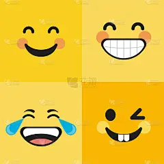 四个表情符号微笑